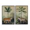 Stupell Industries Tiger Cheetah Jungle Forest 2 pc Framed Giclee Wall Art Set Design by Julia Purinton